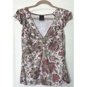 j.t.b. Floral Sleeveless Blouse Top Size L